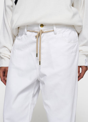 straight leg pants twill | optic white