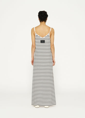 strappy dress stripes | ecru/black