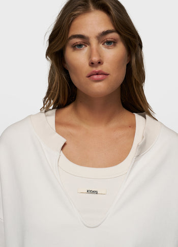 v-neck double sweater | cleansing kit