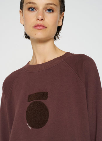 cropped icon sweater | aubergine