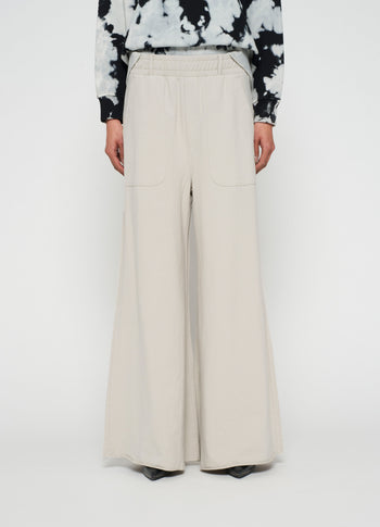 wide leg pants fleece | grey sky