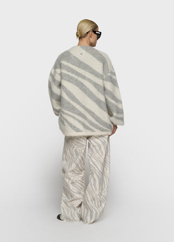 gebreid vest zebra | ecru