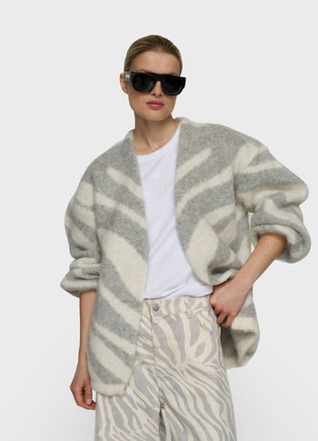 gebreid vest zebra | ecru