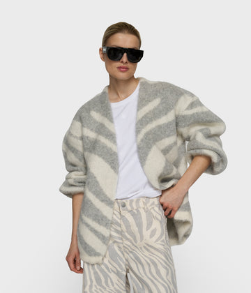 gebreid vest zebra | ecru
