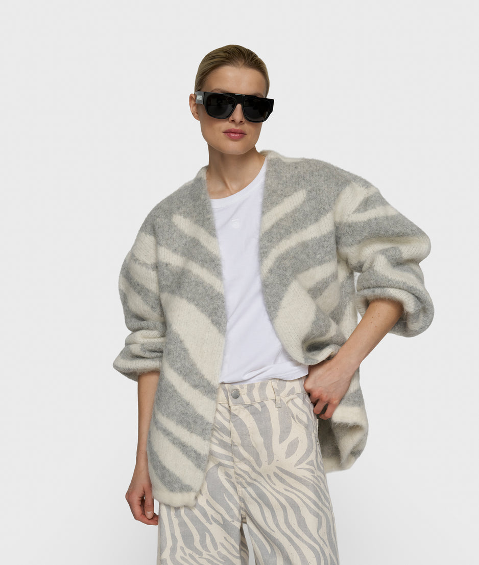 gebreid vest zebra | ecru