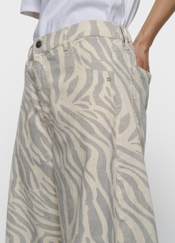 western broek zebra | ecru