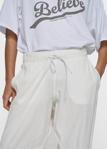 cropped easy jogger | ecru