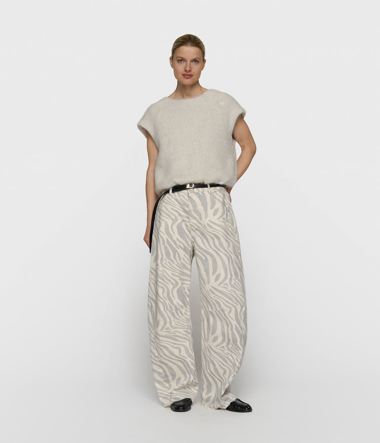 western broek zebra | ecru