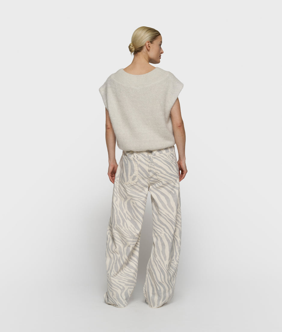 western broek zebra | ecru