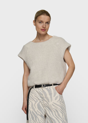 balloon gebreide top lurex | ecru