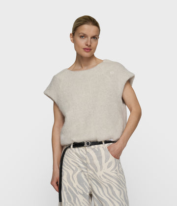 balloon gebreide top lurex | ecru