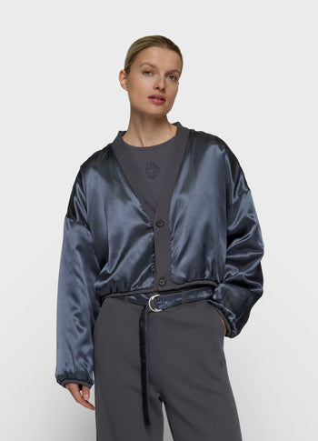 omkeerbaar fleecevest | steel blue