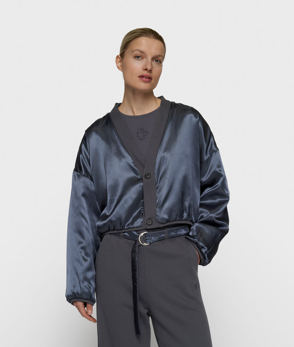 omkeerbaar fleecevest | steel blue