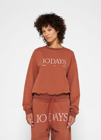 logo sweater | saddle brown