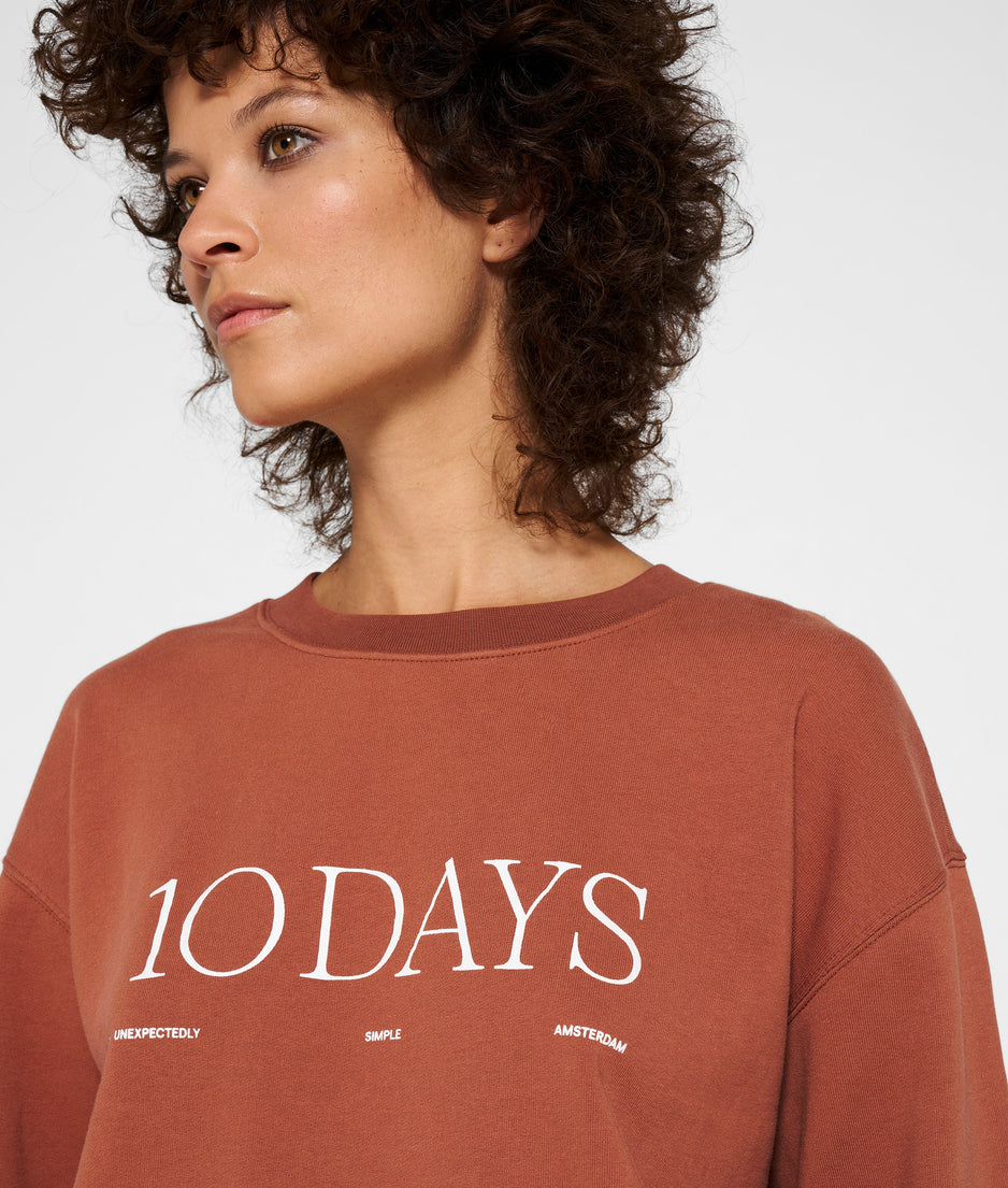 logo sweater | saddle brown