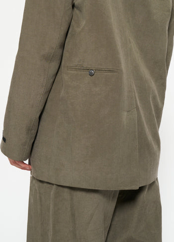 statement shoulder blazer | dark moss