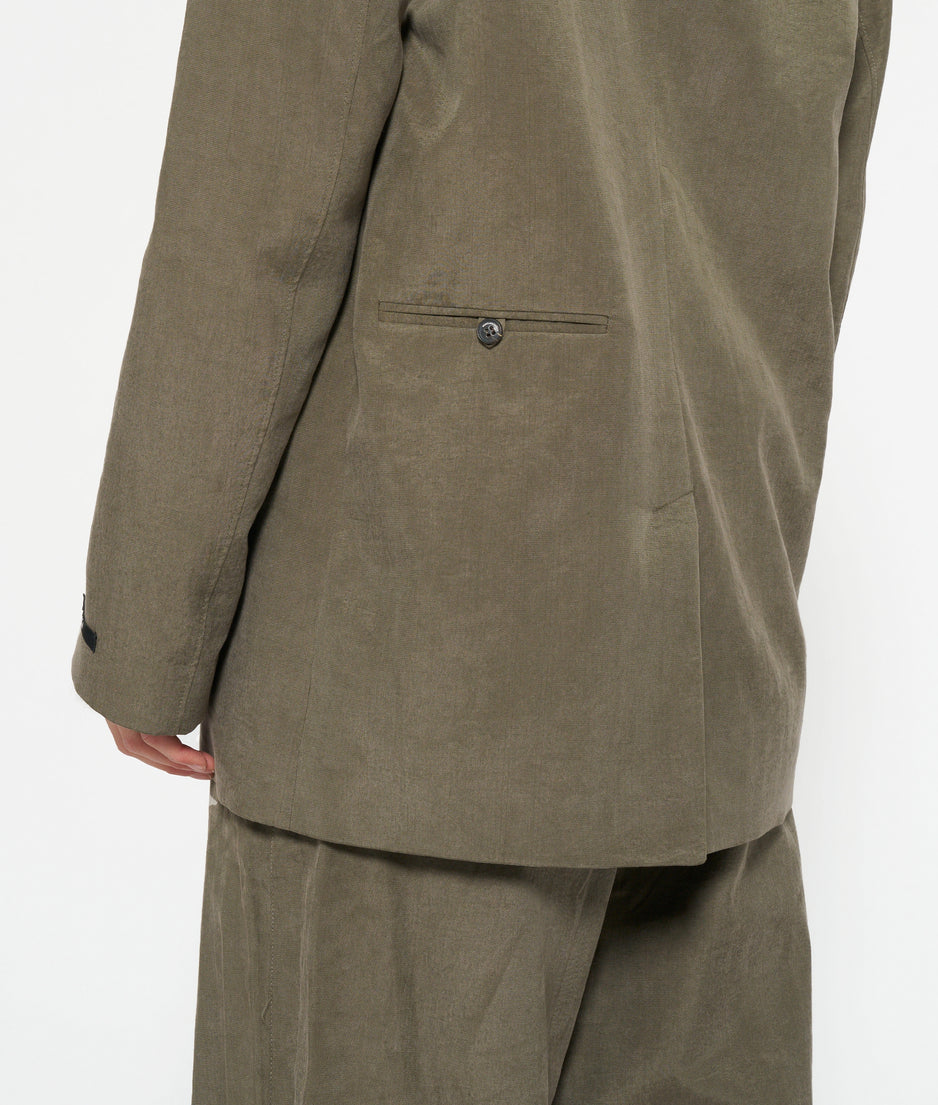 statement shoulder blazer | dark moss