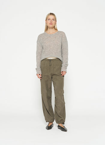 fine knit sweater | light grey melee