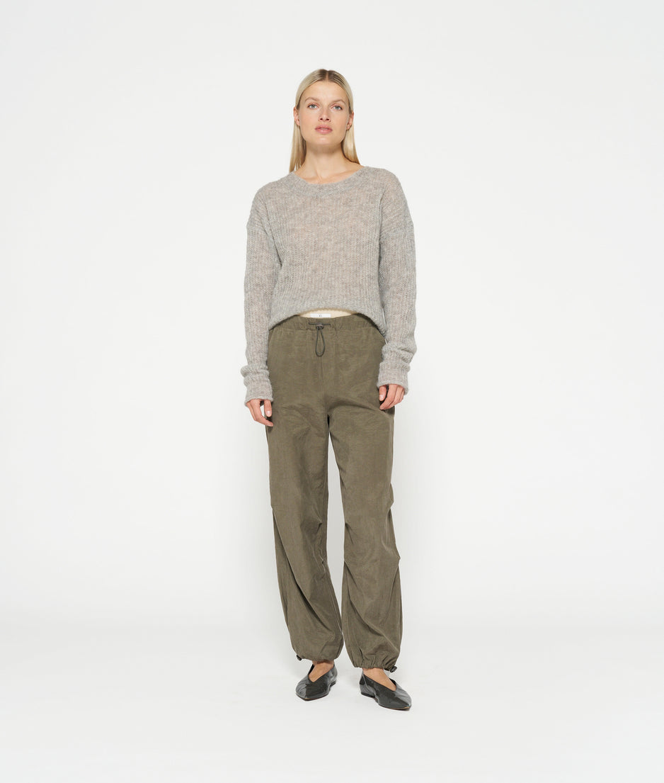 fine knit sweater | light grey melee