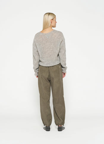 fine knit sweater | light grey melee