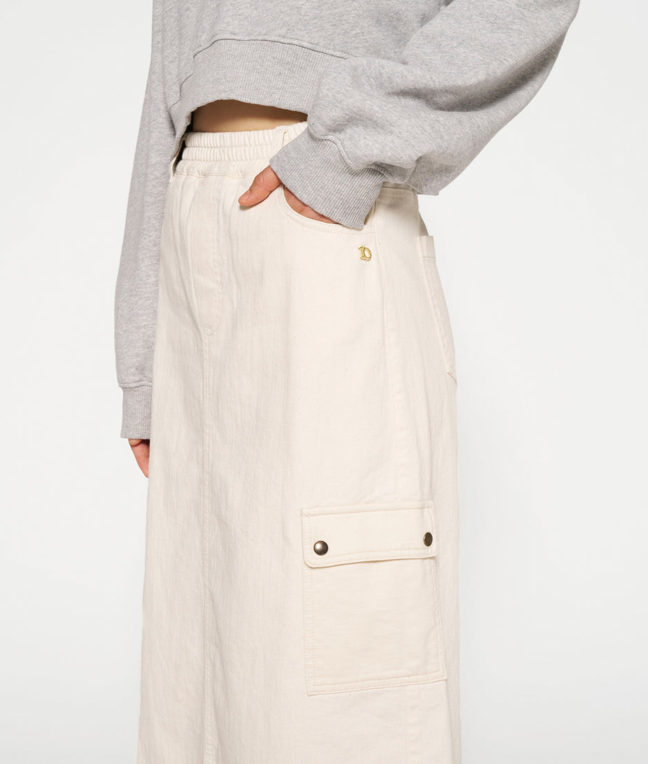 maxi skirt twill | ecru