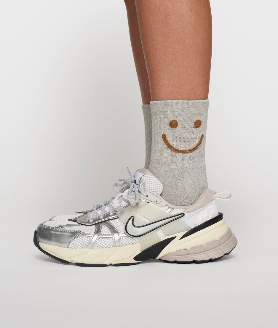 socks smile | light grey melee
