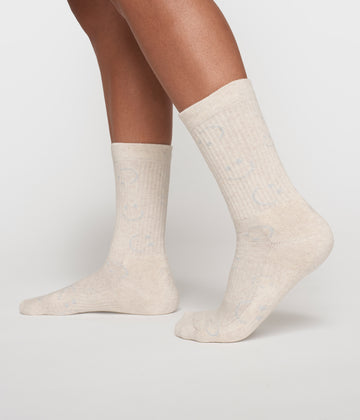 socks all-over smile | soft white melee