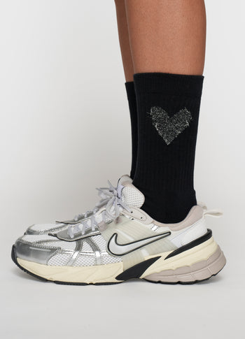 socks heart | black