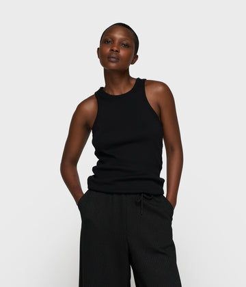 tank top pearls | black