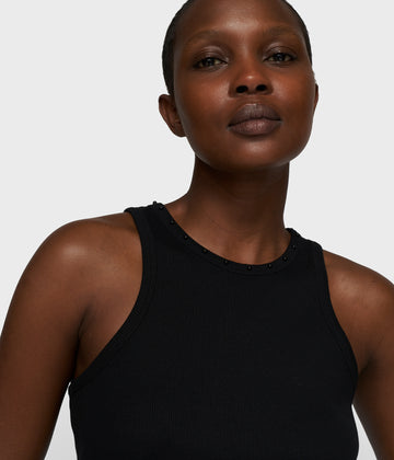 tank top pearls | black