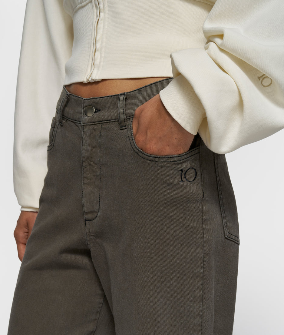 jog twill pants | dark truffle