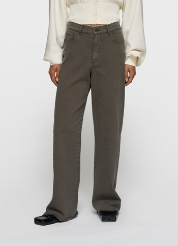 jog twill pants | dark truffle