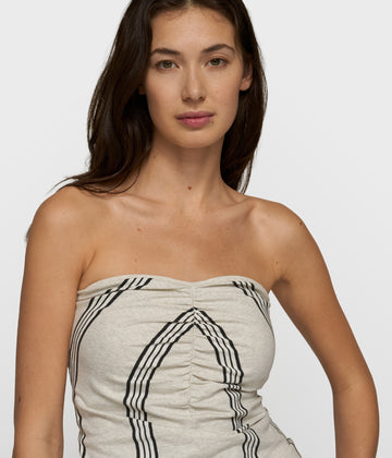strapless top stripes | soft white melee