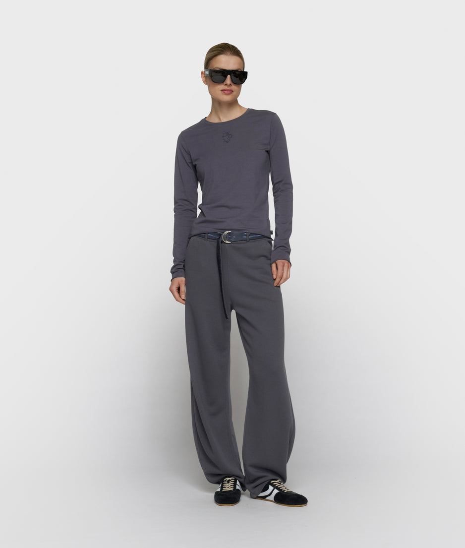 slim T-shirt lange mouwen | steel blue