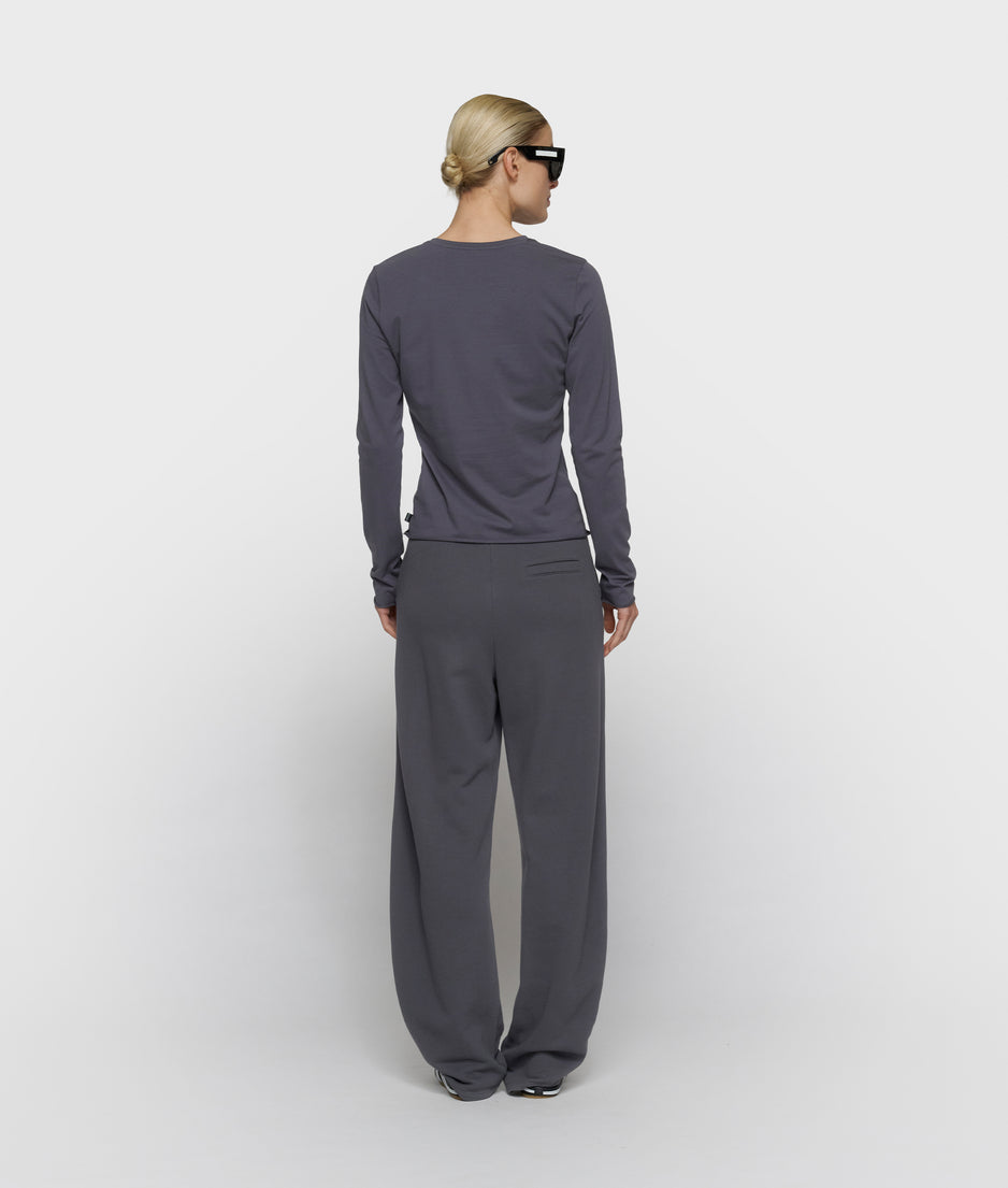 slim T-shirt lange mouwen | steel blue