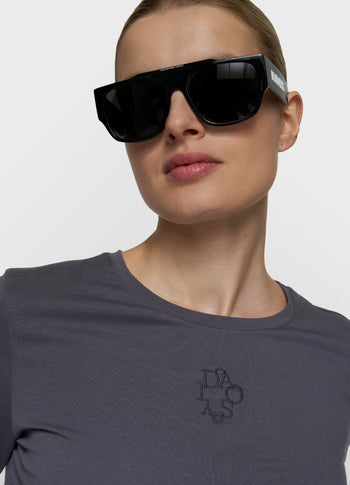 slim T-shirt lange mouwen | steel blue