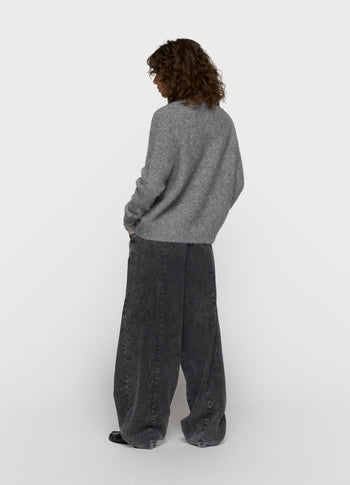 overslag sjaal sweater | grey melee