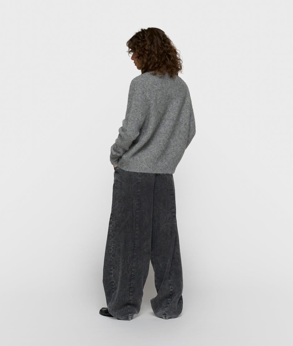 overslag sjaal sweater | grey melee