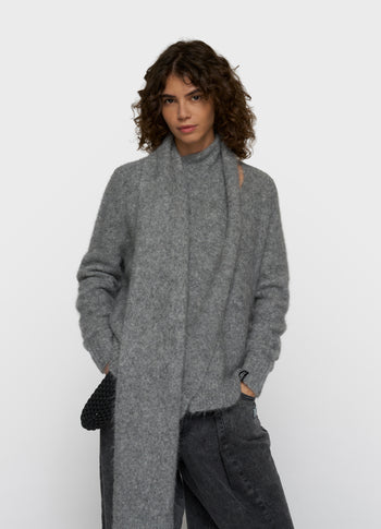 overslag sjaal sweater | grey melee