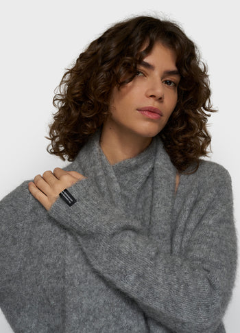 overslag sjaal sweater | grey melee