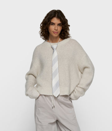 hairy knit sweater lurex | ecru