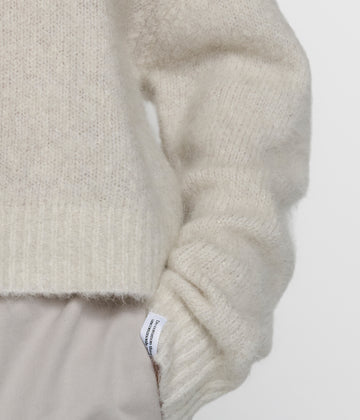 hairy knit sweater lurex | ecru