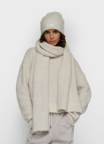 hairy knit sjaal lurex | ecru