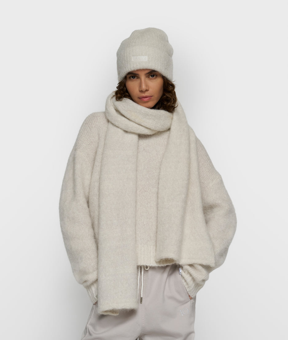 hairy knit sjaal lurex | ecru