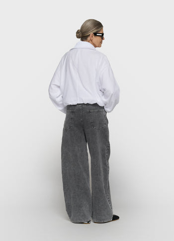 wide pants jog denim | black