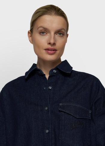 blouse chambray | dark blue