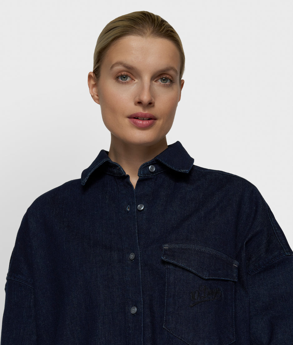 blouse chambray | dark blue