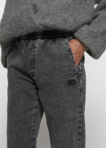 easy broek jog denim | black