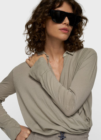 wrap blouse | fog