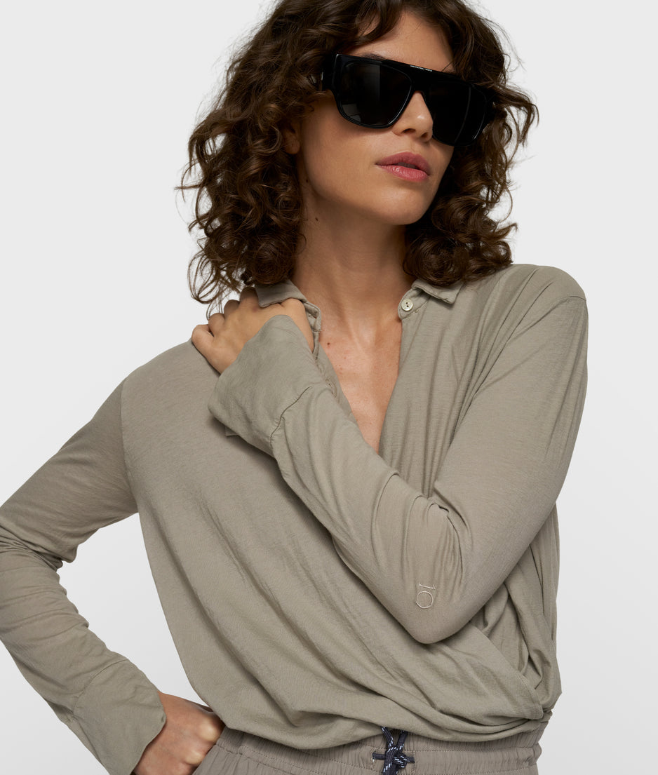 wrap blouse | fog